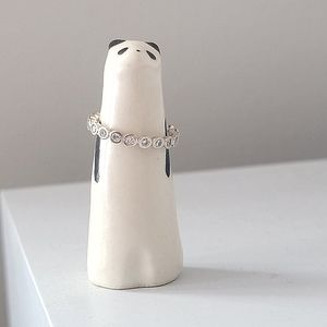 Diamond Bezel Set 14k White Gold Eternity Band